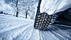 winter tire in snow